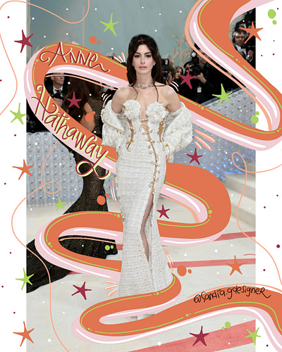 Anne Hathaway art design fashion fashionillustrations graphic design illustration ilustraciones stars