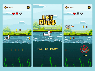 Let The Duck Mobile Game 🦆 digitalagency gamedesign gaming graphicdesign interactivedesign mobileapp mobilegamedesign ui userinterface ux zerocoder