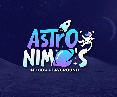 Astro Nimos branding design graphic design illustration kids logo logo logo design playful typography vector