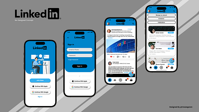 LinkedIn Re-design Concept application branding design graphic design illustration logo product design ui ui design ui web ux design