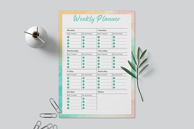 Weekly Planner branding canva canva planner design editable elegant graphic design meal meal planner minimal modern planner simple start up typography weekly weekly planner