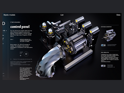 Model #5 - control panel 3d animation c4d design graphic design interaction modeling sci fi typography ui ux web website