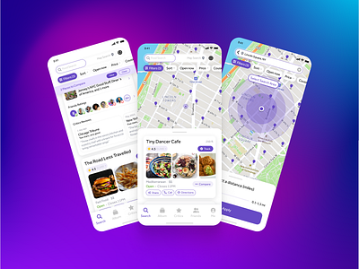Restaurant Discovery App discovery food ios map recommendations restaurant social social network uidesign
