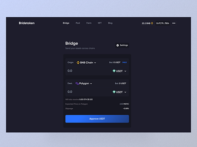 Crosschain bridge app design figma ui web3