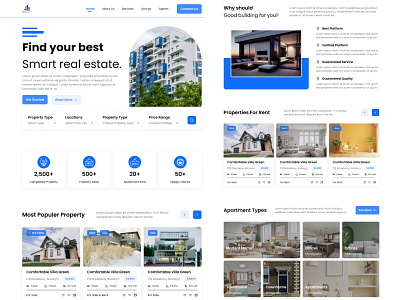 Real Estate Website Design e commerce landing page real estate ui ux website design