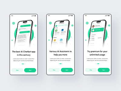 Chatting Mobile App - Onboarding ai app chat mobike mobile ui ux