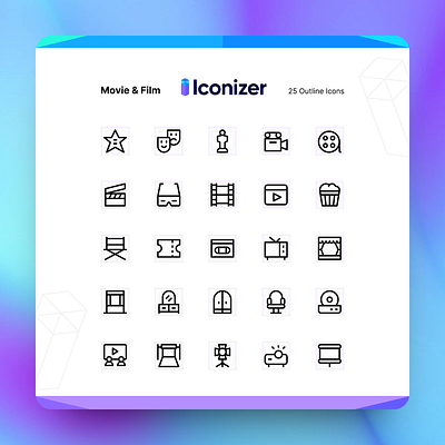 25 Movie & Film Icons 🎬 design graphic design icons illustration logo ui ux vector