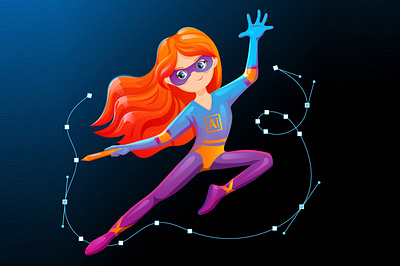 Superhero 2d brand character character character design digital art illustration vector art