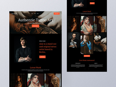 Holmes - A Template For Artist artist website design no code web builder pixpa portfolio tattoo artist tattoo portfolio template ui website