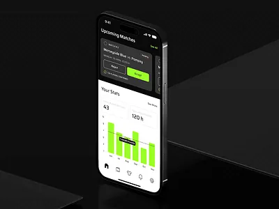 Camppi - Journey animation app clean dark ui fabulo football matches mobile app motion graphics scheduling sports tournaments