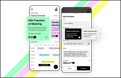 Meeting Scheduler UI app calender color concept dailyui design meeting mobileui scheduler ui ux