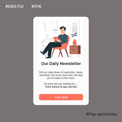 DailyUI Day 016 - Pop up/overlay dailyui dailyuichallenge day16 design dribble figma illustration learning pop up skillimprovement typography ui uidesign uiuxdesigner