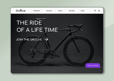 Groove - Bike Website Design animation app bike branding design figma illustration logo ui ux video webdesign