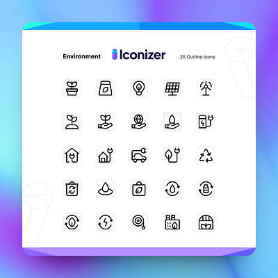 🌿 25 Environment Icons now on iconizer.io 🌟 branding design graphic design icons illustration logo typography ui ux vector