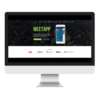 SAAS Meetapp - Webpage and Mobile app design