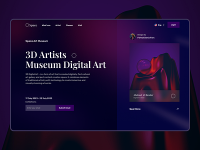 Hero section | Museum Digital Art branding design typography ui ux