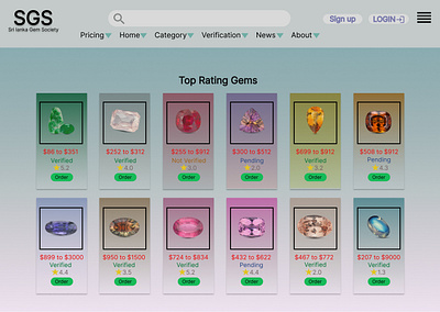 Web Design for Gem Industry business gems graphic design research uiux design web design