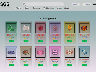 Web Design for Gem Industry business gems graphic design research uiux design web design