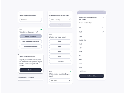 My Cancer Companion — Intake app cancer design health healthcare intake medical questionnaire ui