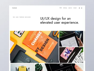 Tower - A Business Website Template clean design design studio no code website builder pixpa visual communication