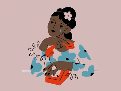 Silence avatar black girl character fashion female character girl illustration procreate retro vintage