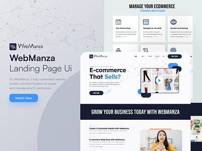 WebManza Landing Page Ui abstract branding corporate creative design graphic design illustration logo minimalist motion graphics ui uidesign uiux