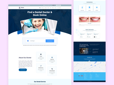 Dental Clinic Landing Page clinic dental dentist dentistry design doctor health healthcare implants lan landing page medical medicine services teeth tooth ui ux website