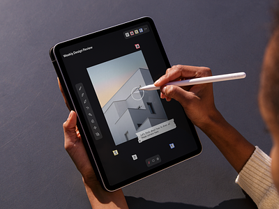Visual Collaboration Tool for Architects app dark dark mode drawing interaction tablet ui user experience user interface ux