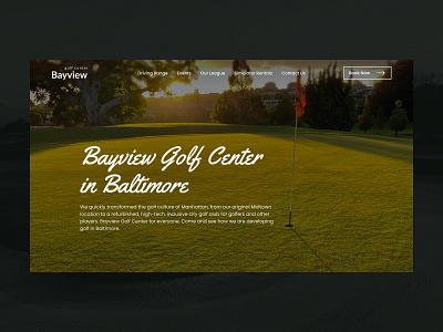 Bayview Golf Center - Main Screen agency design golf landing main main page main screen minimal redesign screen ui ui design ux web site