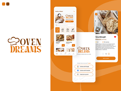 Oven Dreams Bakery bakery app branding design graphic design illustration logo mobile app ui ux