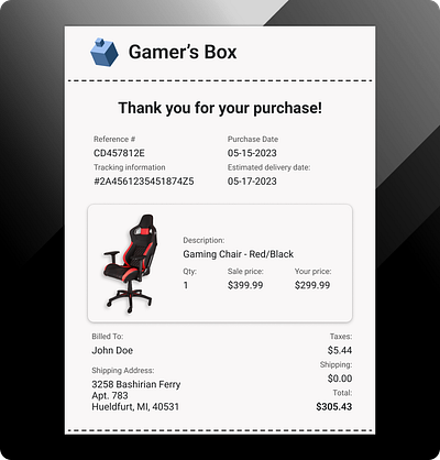 Daily UI 017 - Email Receipt dailyui design email gaming receipt ui ux