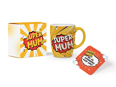 Super Mum Mug Product Design branding business design graphic design illustration logo mug packaging product design vector