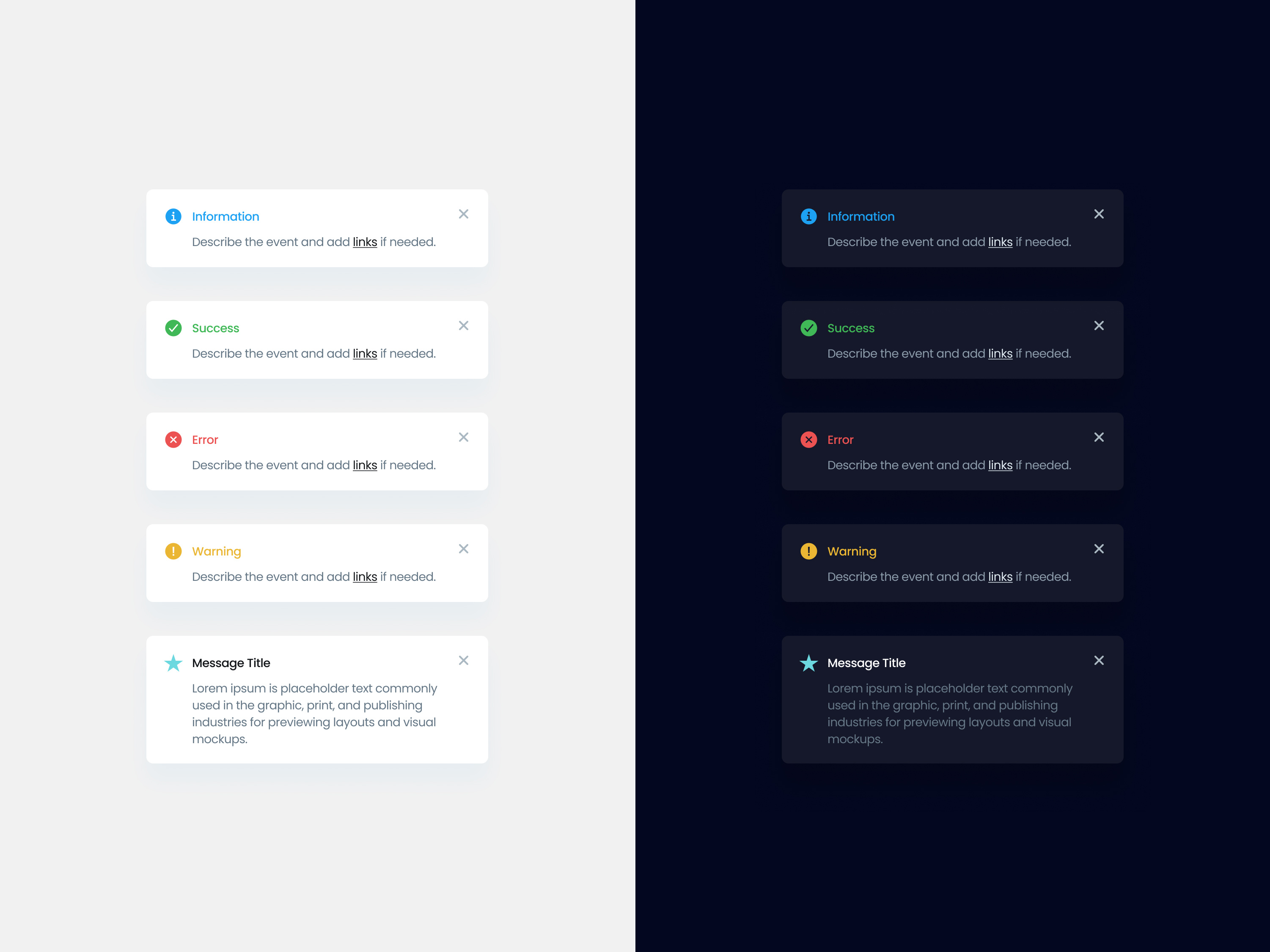 UI Component 01 Toast Messages by Malvika Rautela on Dribbble