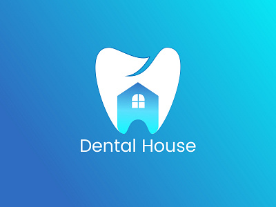 Dental Logo blue colour logo dental house logo dental logo graphic design home logo house logo illustrator logo minimal logo modern logo real estate logo