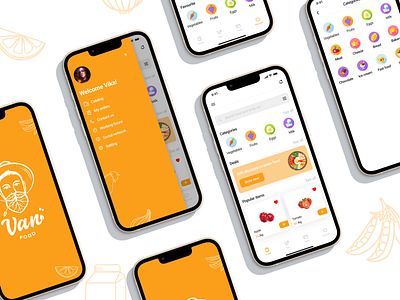 Mobile application for food delivery app design illustration ui ux vector