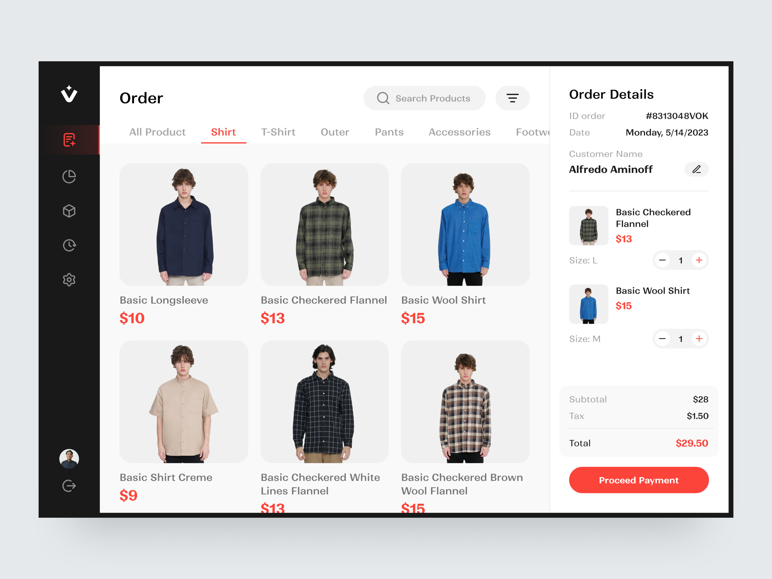 Vicoe - POS Cashier bills cashier cashier dashboard clothing shop payment point of sale pos pos system product design sales shirt store tablet ui ui design uiux