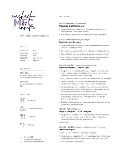 Mashael's Resume graphic designer visual designer