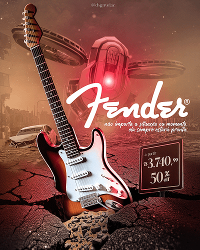 Manipulação para marca Fender arte design designer flyer manipulation manipulação social media