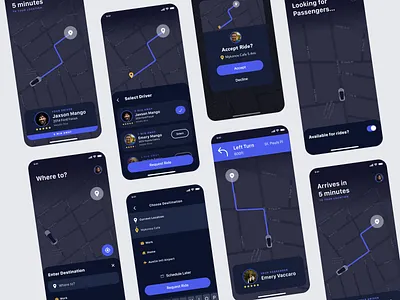 Pick - Ride share mobile app app automotive booking taxi car sharing app driver service gps maps mobile rental app ride booking ride share transportation ui