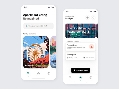 Landing - Apartment booking mobile app apartment app booking app clean ios minimal mobile real estate rental travel ui ux