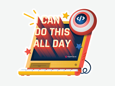 Sticker - I can do this all day adobe branding design illustration illustrator it itom itopertaionmanagement movie msp quote sticker