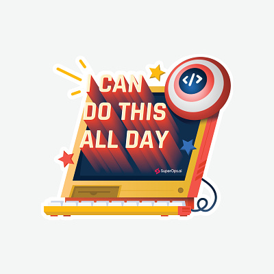 Sticker - I can do this all day adobe branding design illustration illustrator it itom itopertaionmanagement movie msp quote sticker