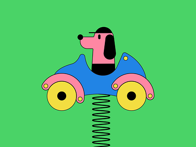 Dog in a car animation design graphic design illustration motion graphics motiondesign