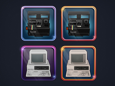 Retro icons. Part II colourful graphic design icon icons illustration print vector