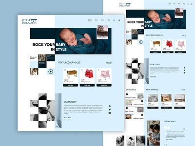 Baby Cradle Landing Page baby branding child cradle ecommerce figma landing page minimal ui