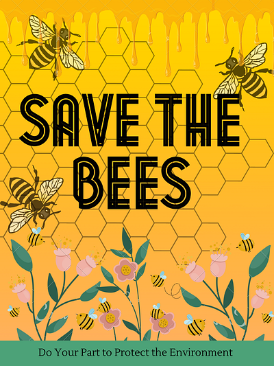 Save the Bees ad design graphic design information poster poster