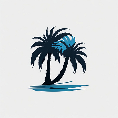 minimalistic logo palm tree logo