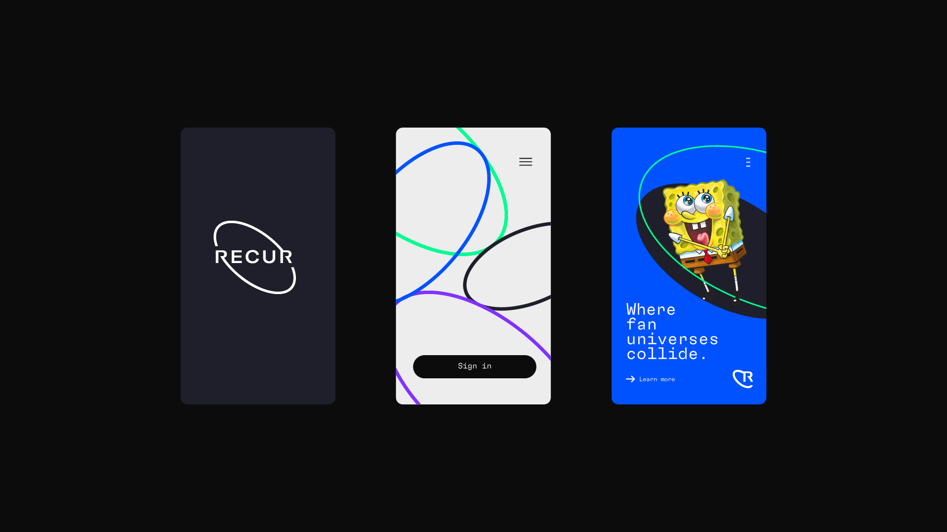 Recur branding logo mobile nft ui web3