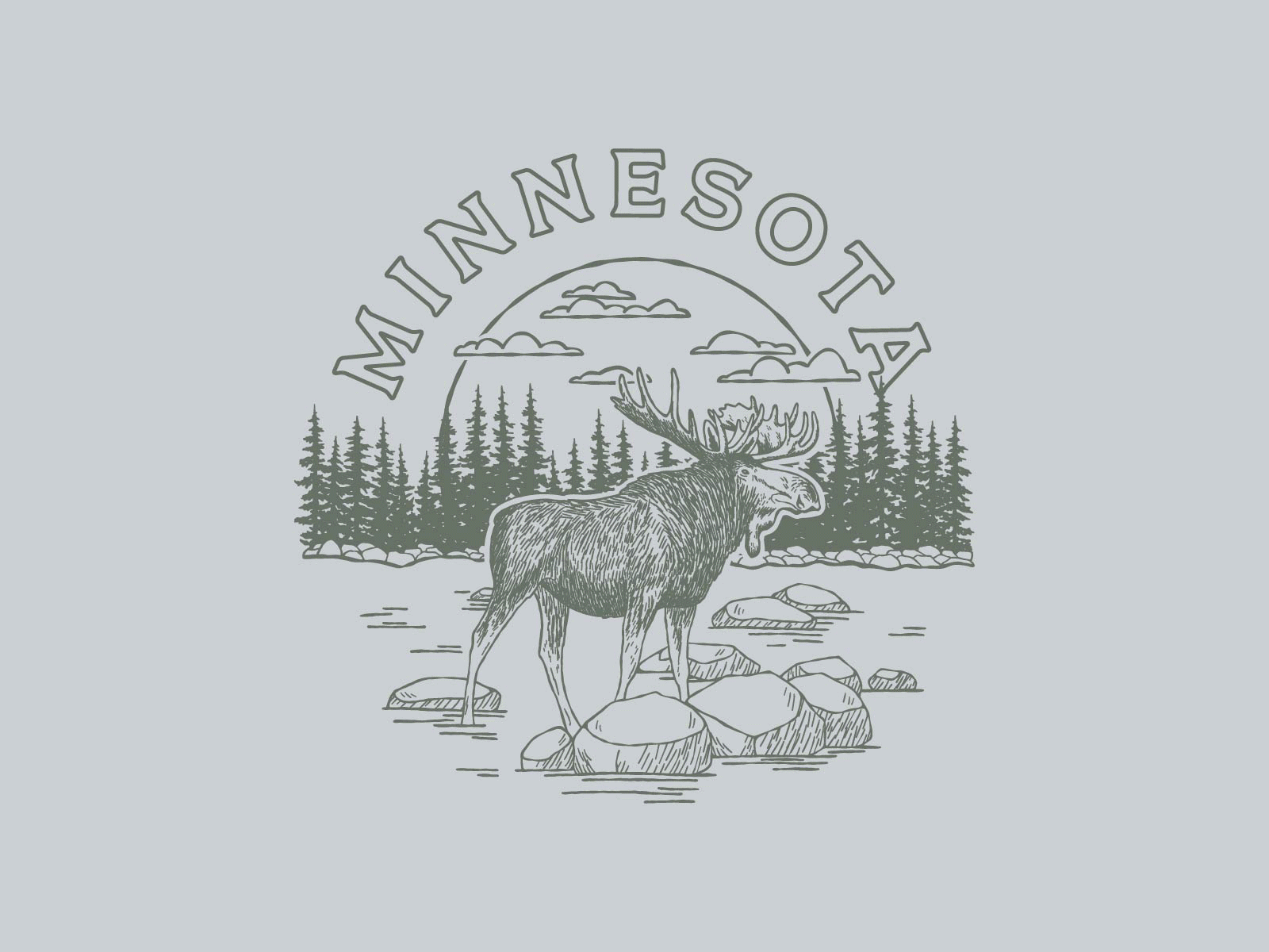 Minnesota Moose animal drawing illustration merch design minnesota moose nature north shore northern minesota tshirt design