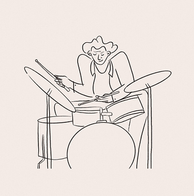 Sketch | Practice character drummer drums illustration lines music organic practice sketct style